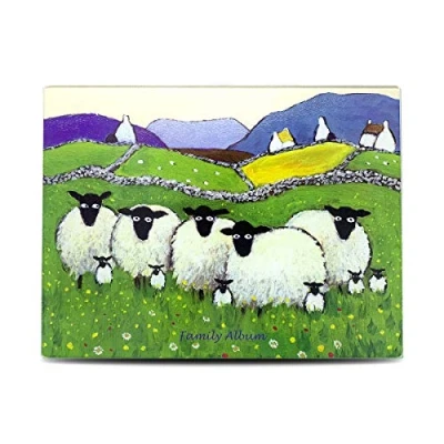 Image of Family Album Glass Chopping Board Table Top Protector by Thomas Joseph Sheep Gift