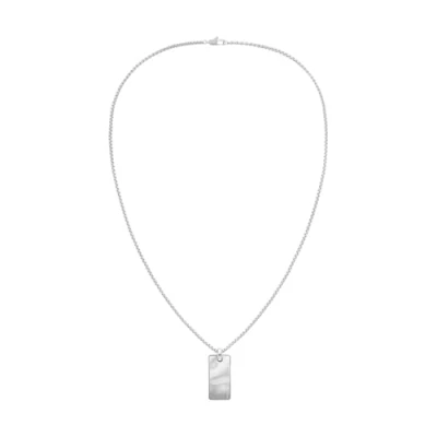 Image of Calvin Klein Men&#039;s CK METALLIC WAVES Collection Pendant Necklace in Stainless Steel and with GunMetal Ion Plating (IP)