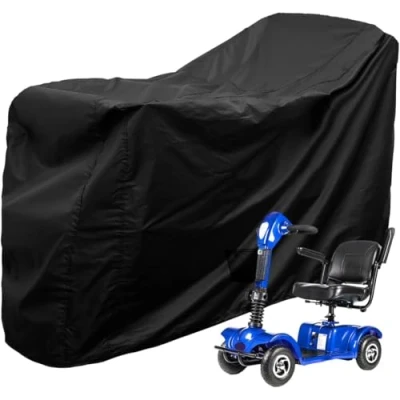 Image of Heavy Duty Mobility Scooter Cover, 190D Oxford Waterproof Anti UV Wheelchair Storage Dust Motorbike Protector for Most Scooter(140X66X91cm)