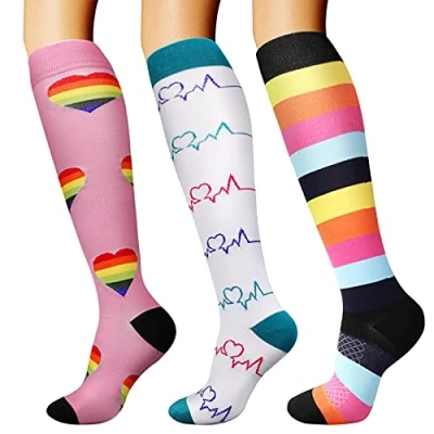 Image of DRESHOW Compression Socks for Men &amp; Women Best Support Athletic Running Flight Travel Cycling