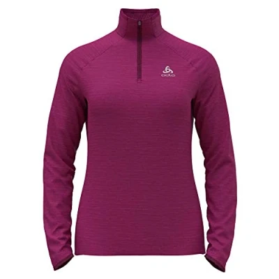 Image of Odlo Women Running top with zipper RUN EASY WARM, festival fuchsia melange, XS
