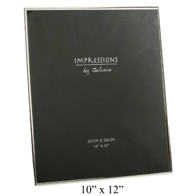 Image of Silverplated 10x25cm Silver Modern Thin Edge Photo Picture Frame 10&quot;x12&quot;