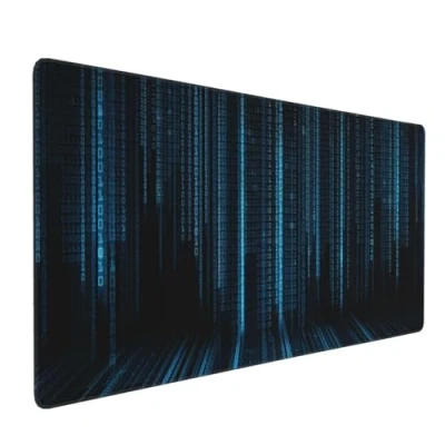 Image of Desk Pad Mousepad, XXL Gaming Mouse Pad, Stitched Edges Digital Matrix Waterproof Mat for Office Home