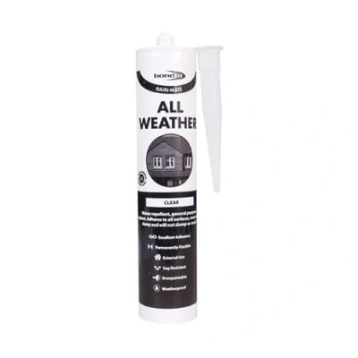 Image of Bond It All Weather General Purpose Rain Mate Roofing Tiles Car Glass Door Sealant EU3 Interior Window Sealing Tube (Clear)