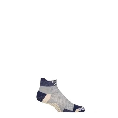 Image of Mens and Women&#039;s 1 Pair Reebok Technical Cotton Ankle Yoga Socks Navy / Grey 6.5 8 UK