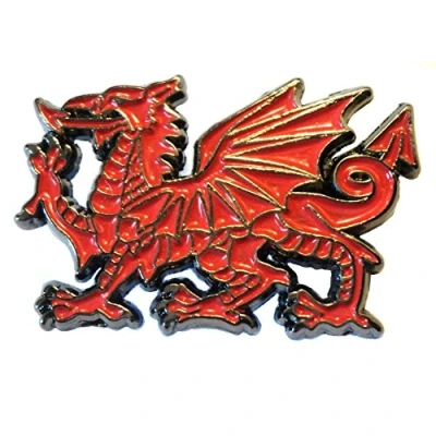 Image of The Welsh Red Dragon National Flag Metal Enamel Pin Badge