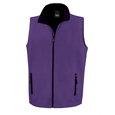 Image of Result R232M Printable Softshell Bodywarmer Purple/Black, 2X Large