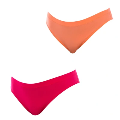 Image of DIM OH MY Brief 2 PACK Briefs, Women&#039;s, Size: Small, Corail/spicy