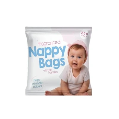 Image of Home Beauty Fragranced Nappy Disposable Bags With Tie Handle 16 x 200 pack (3200 in total)