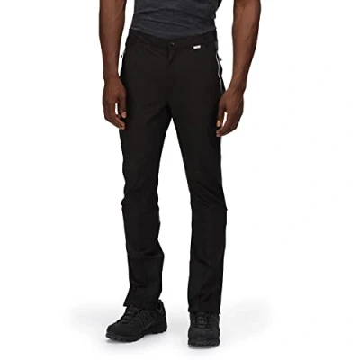 Image of Regatta Mens Mountain Iii Walking Trousers Hiking Pants, Black/India Grey, 34W EU