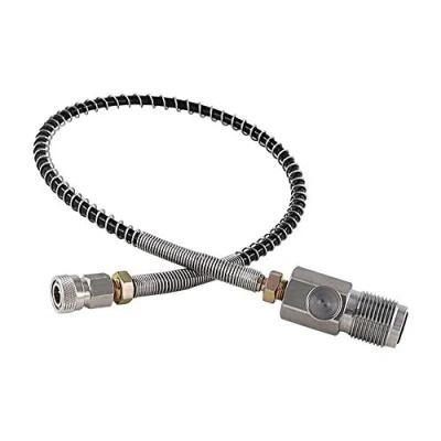 Image of AILOVA Full Spring Diving Pump Tube, High Pressure Tube Scuba Connect Fill Station Filling Charging Adaptor for PCP Fits Standard DIN Dive Tank Valve Threads