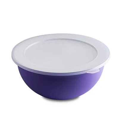 Image of Omada Design Bowl + lid, Capacity 123,18 fl oz, Diameter 10,23 inch, White Inside and Colored Outside, in Polypropylene,microwavea nd Dishwasher Safe, Line Sanaliving