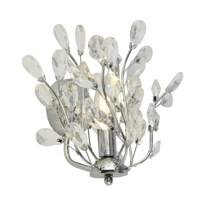 Image of Bouquet 1 Light Chrome Wall Light, Crystal Glass