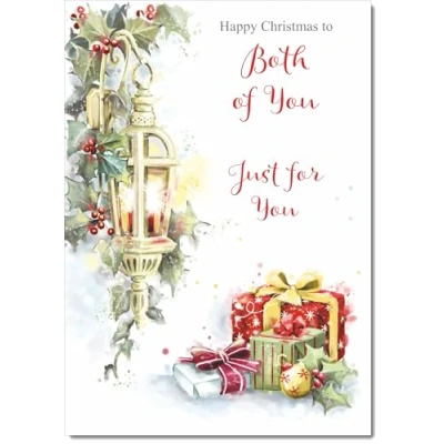 Image of doodlecards To Both of You Christmas Card Lamp and Parcels Medium Size for with Plain Envelope