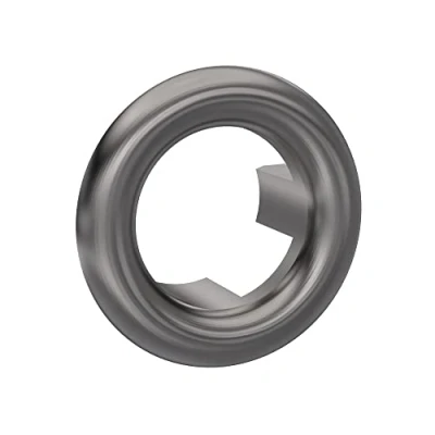 Image of nuie OVFL07 Modern Bathroom Round Overflow Cover, Brushed Pewter