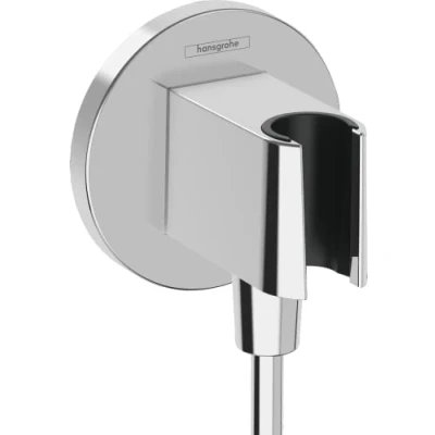 Image of hansgrohe FitFix S shower outlet elbow with head holder, hose connector chrome, 26487000