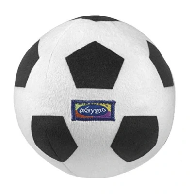 Image of Playgro My First Football, Integrated Rattle, from 6 Months, Soccer Ball, Black/White