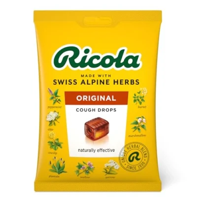 Image of Ricola Original Cough Drops Bag, Pack of 6, Naturally Effective Throat Lozenges, Sweets, 75 g