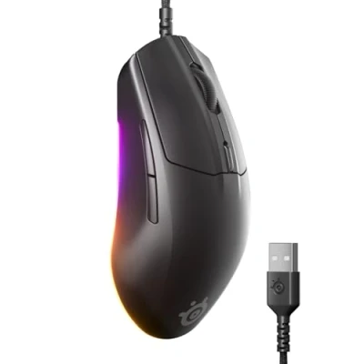 Image of SteelSeries Rival 3 Gen 2 Gaming Mouse 8500 DPI TrueMove Core Optical Sensor 60 Million Click Durability Low Latency 77g Lightweight 100% PTFE Feet RGB Black