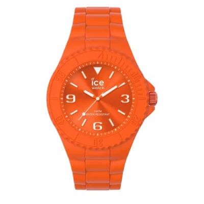 Image of Ice WATCH Generation Flashy Orange Men&#039;s Wristwatch With Silicon Strap 019873 (Large)