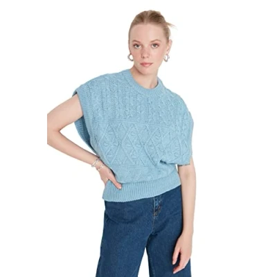 Image of Trendyol Sweater Vest Blue Regular