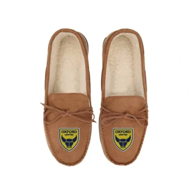 Image of FOCO League 1 Football Oxford United Fan House Shoes Moccasin Slippers Mens Size 6 7