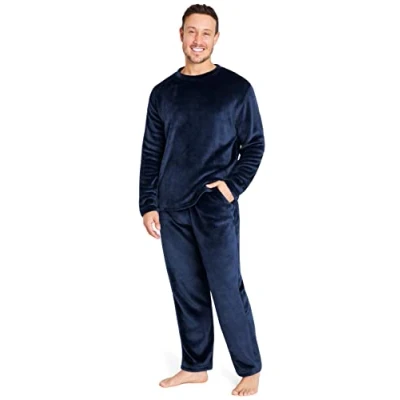 Image of CityComfort Mens Pyjamas Set Super Soft Fleece 2 Piece Loungewear Nightwear Gifts for Men (Navy, 2XL)