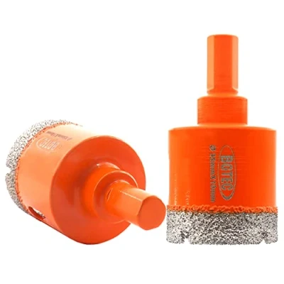 Image of BGTEC Dry Diamond Core Drill Bit, 2Pcs 35mm Vacuum Brazed Hole Saw with Triangle Shank for Porcelain Tile Ceramic Granite Marble Masonry