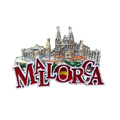 Image of Palma Cathedral Mallorca Fridge Magnet,3D Letters Belleville Castle Travel Sticker Souvenir,Refrigerator Magnet Home &amp; Kitchen Decoration