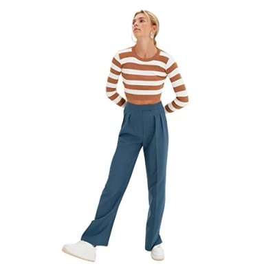 Image of Trendyol Women Regular Waist Wide Leg Trousers