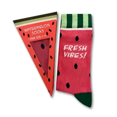 Image of Urban Eccentric Unisex Watermelon Socks Gift 1 Pair Cotton Rich Premium Novelty Gifts…
