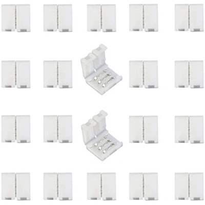 Image of BoHong 20pcs 3 Pin RGB LED Strip Connector for 10mm Wide WS2811 WS2812B Addressable SMD 5050 Tape Light Dream Color Band Connecter 3pin Ribbon Extender Rope Adapter