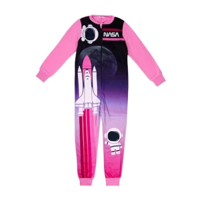 Image of NASA Jumpsuit for Girls Kids Pyjama Pajamas Long Sleeve Pink/Pink (DE/NL/SE/PL, Numeric, 134, 140, Regular, Pink/Pink)