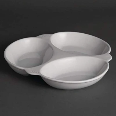 Image of Olympia Vegetable Dishes 3 Section 250mm Porcelain Food Serving Bowls 6pc