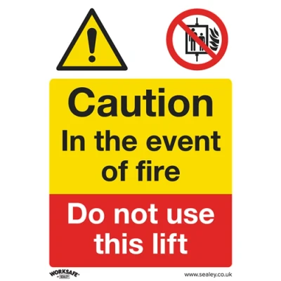 Image of Worksafe Warning Safety Sign Caution Do Not Use Lift Rigid Plastic Pack of 10