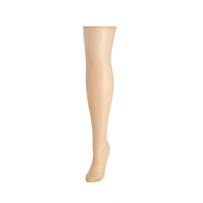 Image of Mytoptrendz® Ultra Sheer 10 Denier Gloss Shine Hold Ups Lace Top Thigh High Stockings Silicone Stay Up (NUDE MEDIUM)