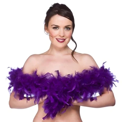 Image of Wicked Costumes Adult Unisex Feather Boa Fancy Dress Accessory Purple