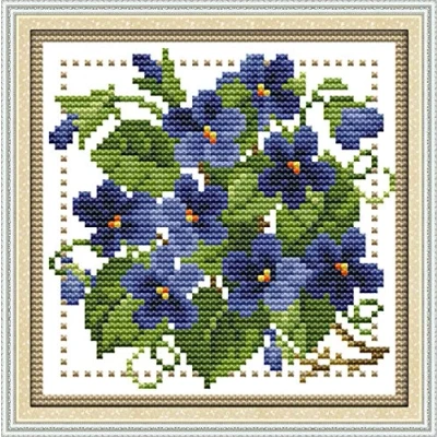 Image of Cross Stitch Kits Stamped, OWN4B Cat Printed Pattern 11CT 11.8x11.8 inch DIY Embroidery Kit (February)