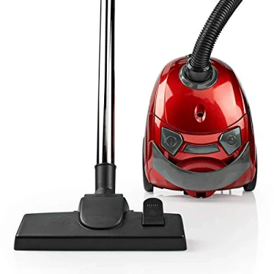 Image of Ex Pro Compact Bagged Vacuum Cleaner, Powerful Lightweight Cylinder Cleaner with HEPA Filter and Combi Brush, for Hard Floor Carpet, 700W, 1.5L Red