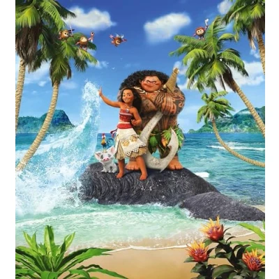 Image of Komar Disney Moana Beach IADX5 012 Non Woven Photo Wallpaper 250 x 280 cm (Width Height)