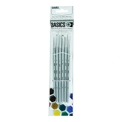 Image of Liquitex Paintbrush Set, Nylon, White, 6 Pack