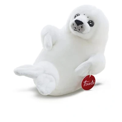 Image of Trudi Seerobbe Aquatic Animal Plush Soft White Seal Toy, Detailed &amp; Realistic, Machine Washable, Designed in Italy, 12 x 21 15 cm
