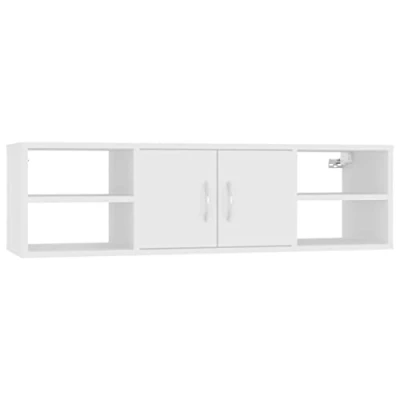 Image of vidaXL Wall Shelf Indoor Furniture Mounted Cabinet Kitchen Bookcase Hanging TV Display CD Chipboard White