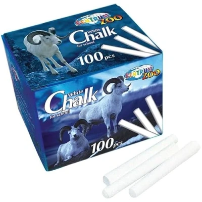 Image of Centrum White Chalk (Pack of 100) 7.5cm Long Stick