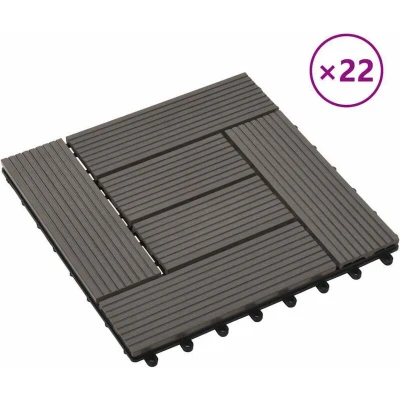 Image of vidaXL 22 pcs Decking Tiles 30x30cm 2 sqm WPC Brown
