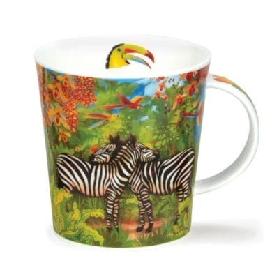 Image of Dunoon Lomond Fine Bone China Tropical Design Mug Utopia (LO UTOP Zebra)