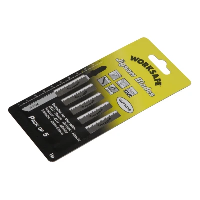Image of Worksafe Jigsaw Blade Wood &amp; Plastics 75mm 10tpi, Pack of 5