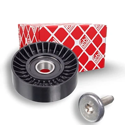 Image of 9636640580 Idler Pulley FEBI BILSTEIN 19357 with screw PEUGEOT: 307 Hatchback, 206 CITROËN: Xsara Picasso, C8 II