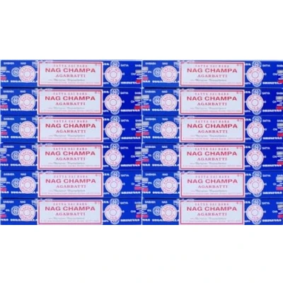 Image of Satya Nag Champa Incense sticks, Wood, Floral, 15g x 12 packs = 144 Blue
