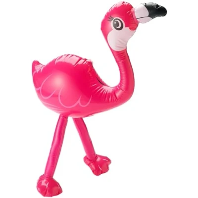 Image of Smiffys Inflatable Flamingo, Hot Pink 55cm/22in, Hawaiian Luau Fancy Dress, Dress Up Accessories